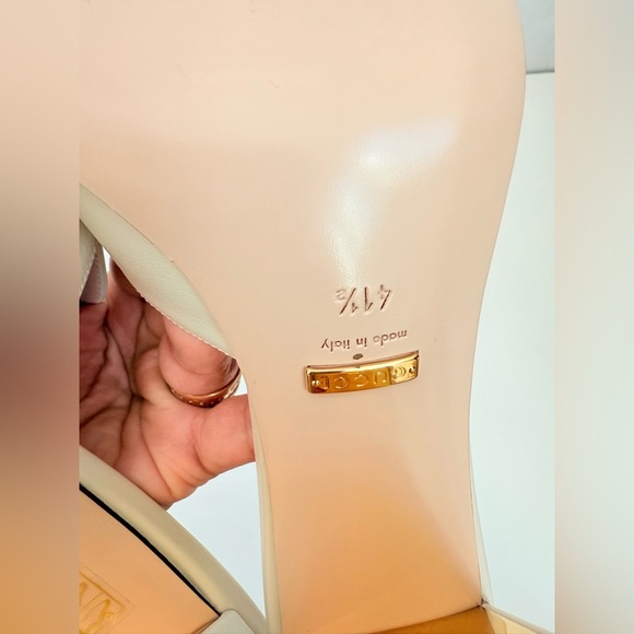 Gucci Mystic White leather Baby Horsebit block heel 70mm open toe mules EU 41.5 - Picture 8 of 10